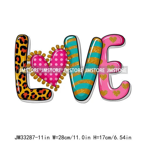 Colorful Love Heart Lips Coquette Happy Valentine's Day Iron On DTF Heat Press Transfers Stickers Ready To Press For Clothing