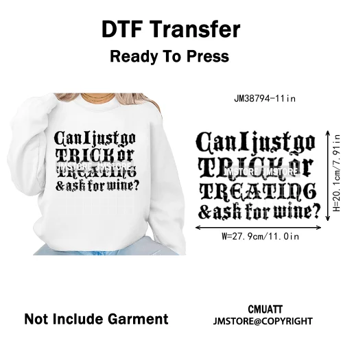 Sarcasm Halloween Time Boos Ghost Spooky Vibes Washable Designs Iron on DTF Transfers Stickers Ready to Press for T-shirts Bags