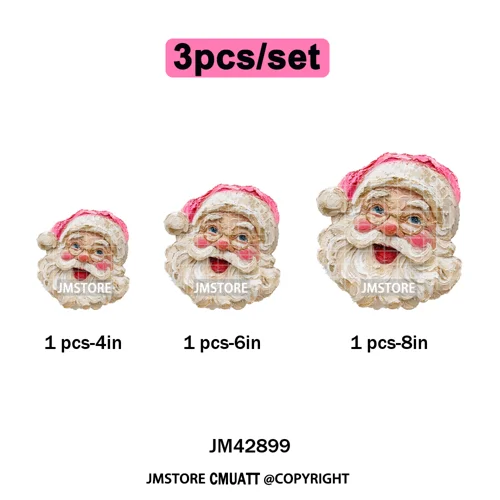 Funny Faux Yarn Crochet Christmas Tree Santa Winter Season Iron on DTF Washable Transfers Stickers Ready to Press for Textiles