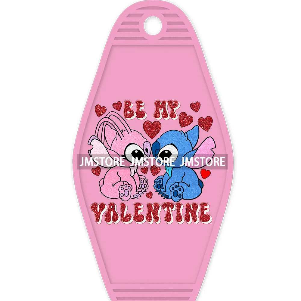 Faux Cartoon Couple Character Mouse And Friends High Quality WaterProof UV DTF Sticker For Motel Hotel Keychain Be My Valentine