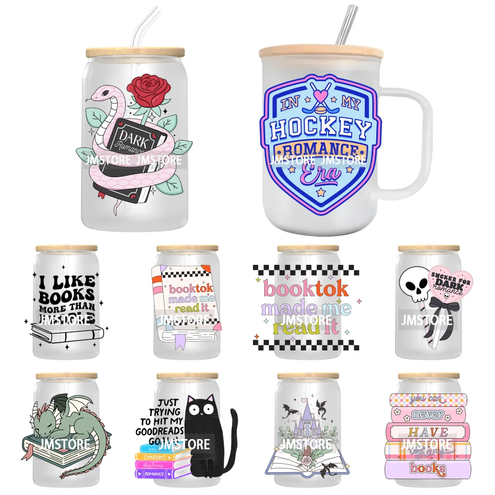 Fantasy Book Lover Gifts Positive Quotes UV DTF Decals Ready To Apply Waterproof Transfer Stickers For 16OZ Libbey Glass Can Cup