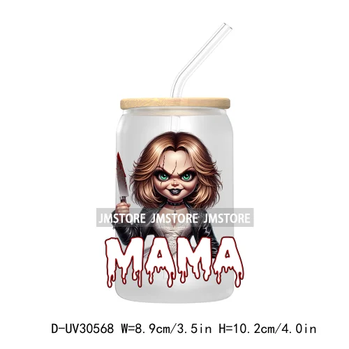 Halloween Horror Mama Dad Movie Killers UV DTF Transfers Stickers Decals For Libbey Cold Cups Mugs Tumbler High Quality Labels