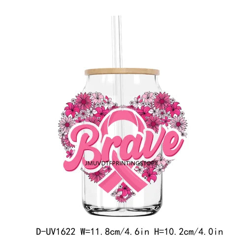 Breast Cancer UV DTF Transfers Stickers Decals For Libbey Cold Cups Mugs Tumbler Waterproof DIY Craft