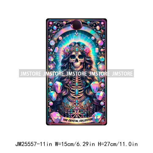 Colorful Artist Overthinker Dad Women Skeleton Thermal Logo  Tarot Card DTF Iron On Transfer Stickers Ready To Press For Hoodies