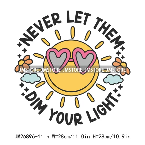 Washable Good Vibes To Be Kind Book Lover Keep Going Floral Mental Health DTF Iron On Thermal Transfers Stickers For Hoodies