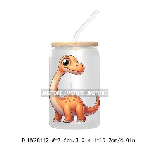 Cute Baby Dinosaur Kids Gift UV DTF Transfer Stickers Decals For Libbey Cold Cups Mugs Tumbler Waterproof Craft Cartoon Animals