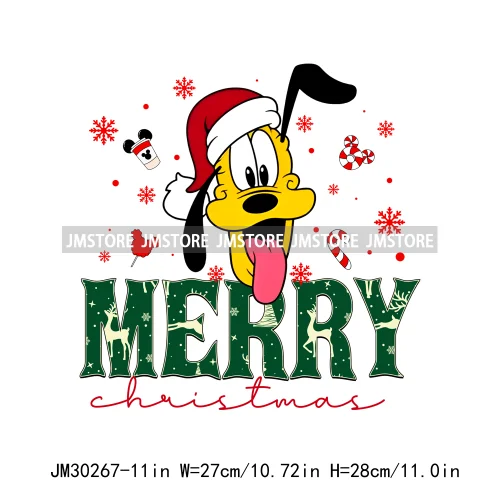 Merry Christmas Cute Cartoon Animal Friends Winter White Festive Vibes Iron On DTF Transfers Stickers Ready To Press For Hoodies