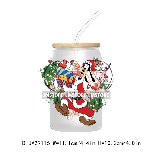 Christmas Vibes Cartoon Mouse Friends UV DTF Transfer Stickers Decals For Libbey Cold Cups Mugs Tumbler Labels Magical Kingdom