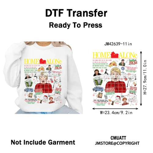 Retro Coquette Bows Holiday Christmas Movie Cartoon Kids Lover Iron on DTF Washable Transfer Stickers Ready to Press for Garment