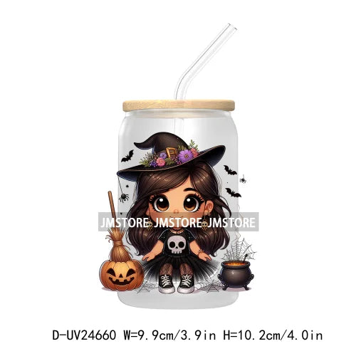 Halloween Latina Princess UV DTF Transfer Stickers Decals For Libbey Cold Cups Mugs Tumbler Custom Waterproof DIY Labels Pumpkin