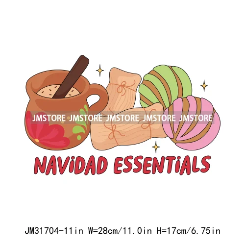 Mexican Christmas Vibes Tis The Season Feliz Navidad Calories No Cuentan Iron On DTF Transfer Sticker Ready To Press For Hoodies