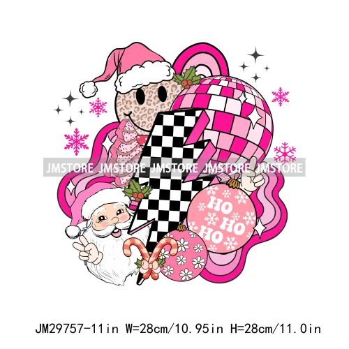 Small Town Fram Fresh Tree Christmas Merry Vibes Ho Ho Ho Santa Deer Iron On DTF Transfers Stickers Ready To Press For Hoodies