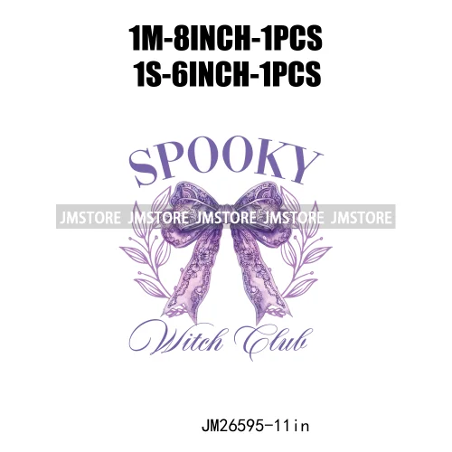 Spooky Halloween Mama Witch Social Club Coquette Bows Ghost Black Cat DTF Iron On Transfer Stickers Ready To Press For Clothing