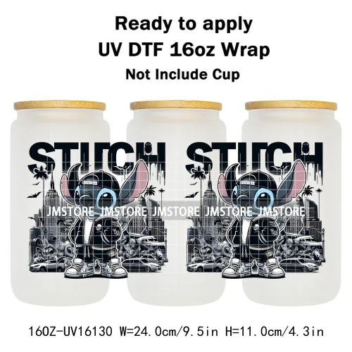 Trendy Movie Cartoon Character Bow 16OZ UV DTF Cup Wrap Ready To Apply Waterproof Transfer Sticker For Libbey Glass Can Tumbler