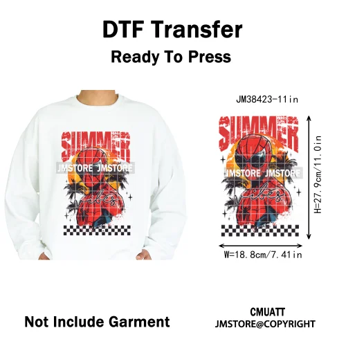 Funny Shells Coquette Bow Summer Salty Vibes Cartoon Printing Designs Iron On DTF Transfer Stickers Ready To Press T-shirts Bags