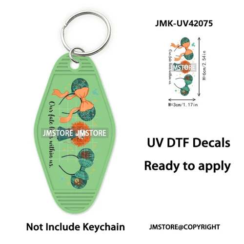 Coquette Bow Magical Mouse Cartoon UV DTF Motel Keychain Decal Ready To Ship Durable Transfer Stickers Prints For Hotel Keychain