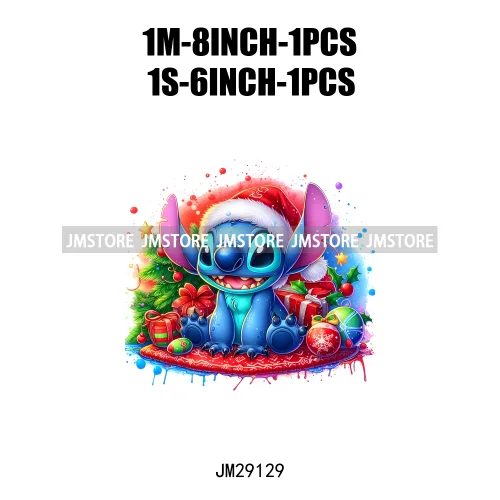 Cartoon Animal Character Merry Christmas Holiday Season Iron On DTF Transfer Stickers Logos Ready To Press For Hoodies