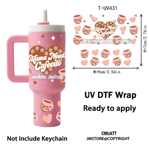 Concha Mexican Culture Cartoon Cow UV DTF Mini Tumbler Keychain Wraps Ready To Apply Transfer Stickers Prints Waterproof Decals
