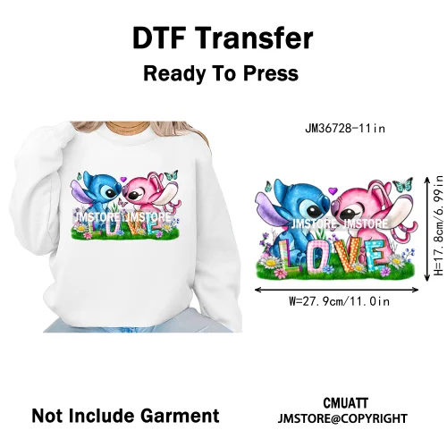 Trendy Flower Cat Bee Animal Lover Cute Princess Designs Iron on DTF Washable Transfers Stickers Ready to Press for T-shirts