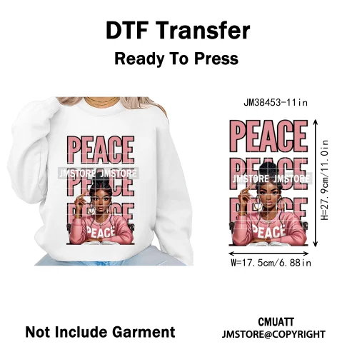Pray Jesus Faith Trust Black Woman Religious Blessed Thermal Designs Iron on DTF Transfers Stickers Ready to Press for Clothes