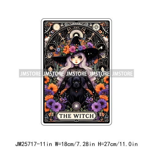 Mystic Witch Audacity Cereal Killer Skeleton Thermal Logos Tarot Card DTF Iron On Transfers Stickers Ready To Press For Hoodies