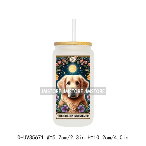 Dog Cat Animals Tarot Card UV Sticker Decals For Libbey Cold Cups Mugs Tumbler Transfer Stickers Waterproof High Quality Labels