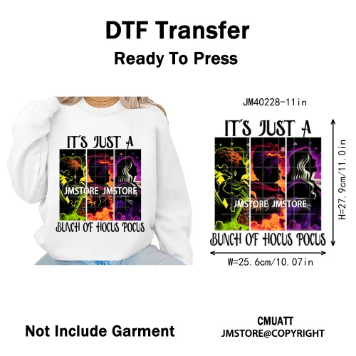 Horror Halloween Movie Witches Social Club Thug Life Coquette Iron on DTF Washable Transfers Stickers Ready to Press for Textile