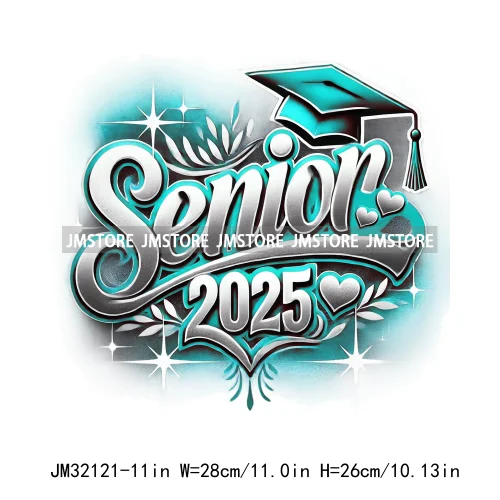 Fashion Senior 2025 Proud Graduate High School Spirit Iron On DTF Transfers Stickers Ready To Press For Sweatshirts Bags