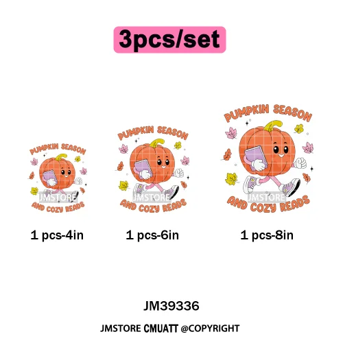 Fall Into Reading Sunflower Pumpkin Coquette Autumn Season Vibes Iron on DTF Heat Transfers Stickers Ready to Press for T-shirts