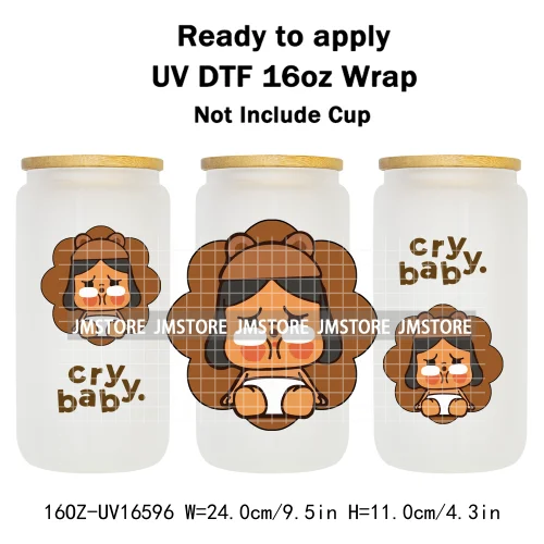 Floral Monsters Cartoon Characters UV DTF Wraps Transfer Stickers Waterproof Logo High Quality For 16OZ Libbey Glass Can Tumbler