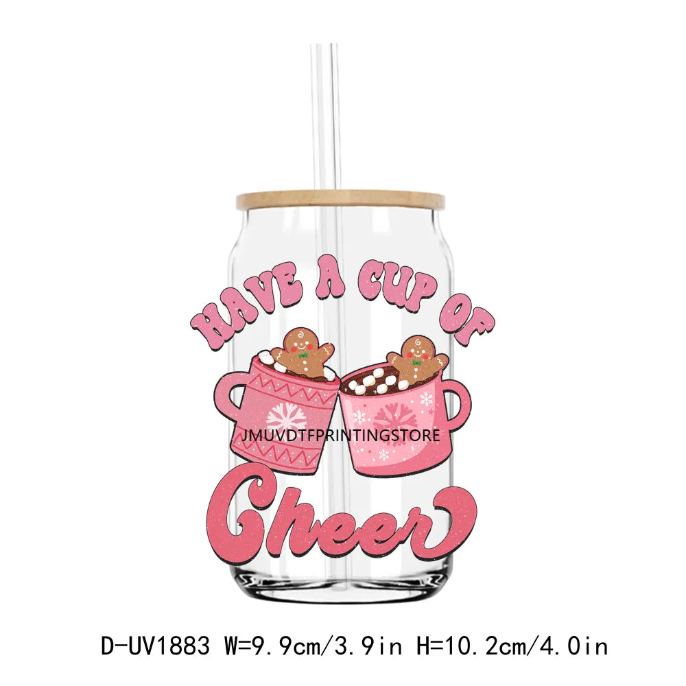 Have a Cup of Cheer Christmas Coffee UV DTF Transfers Stickers Decals For Libbey Cold Cups Mugs Tumbler Waterproof DIY Craft