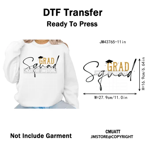 Class of 2026 High School Senior Edition Graduate Season Iron on Washable DTF Heat Transfer Stickers Ready to Press for Clothing