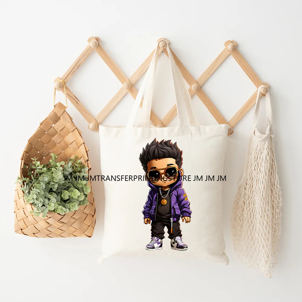 Angry Office African Girl Sassy Moods Housework Mom Iron on Washable DTF Heat Transfer Stickers Ready to Press for T-shirts Bags