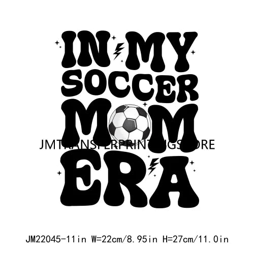 In My Ball Sport Mom Era Mother's Day Faux Glitter Dalmatian Lightning Bolt Soccer Mama DTF Transfer Stickers For Clothing