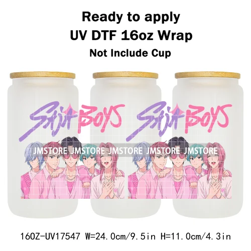 Kpop Demon Boy Band Soda Pop Hunter Girls 16OZ UV DTF Cup Wraps Ready To Apply Waterproof Transfer Stickers For Libbey Glass Can