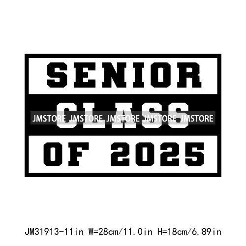 Happy University Graduate Senior Class Of 2025 Decals Iron On DTF Heat Transfer Stickers Ready To Press For Clothes Bags