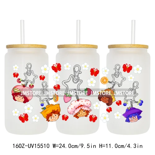Trendy Cartoon Friends Coffee 16OZ UV DTF Cup Wraps Ready To Apply Waterproof Transfer Stickers For Libbey Glass Can Tumbler