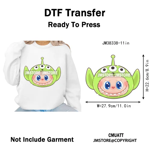 New Cartoon Costume Monster Dolls Lover DTF Printing Decals Iron on Washable Transfers Stickers Ready to Press for T-shirts
