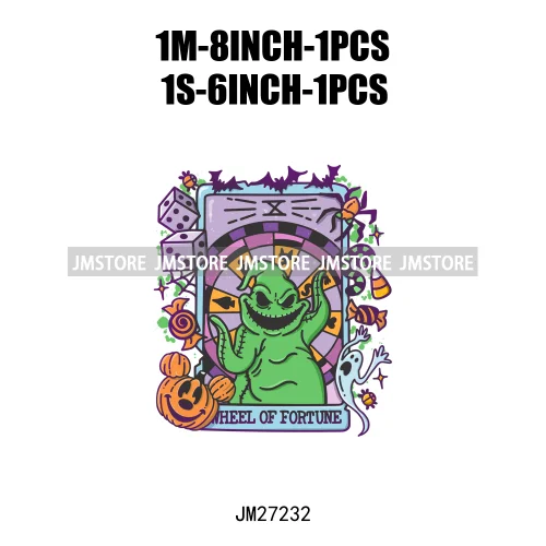 Cartoon Halloween Season Let's Go Ghouls Burn Sage Not Witches Spooky Vibes DTF Iron On Heat Press Transfer Stickers For Clothes