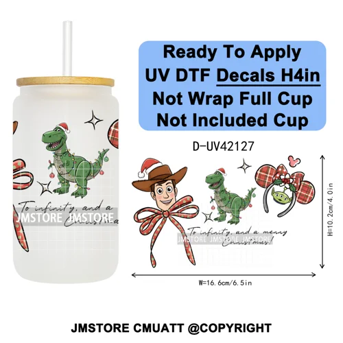 Spooky Halloween Mouse Ears Cartoon Character UV DTF Transfer Sticker Decals Ready To Apply Waterproof For 16OZ Libbey Glass Can