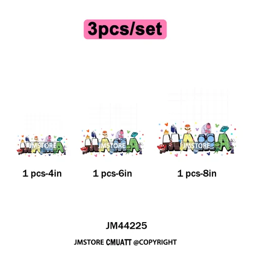 Cartoon Mama Princess Happy Mother's Day Family Vacation Iron on Washable DTF Heat Transfers Stickers Ready to Press for Hoodies