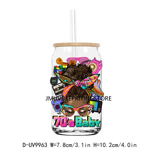 Career Afro Black Women UV DTF Transfers Stickers Decals For Libbey Cold Cups Mugs Tumbler Waterproof DIY Craft Profession Life