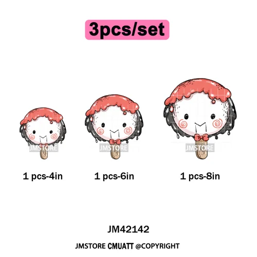 Sweet Christmas Popsicles Spooky Halloween Ice Cream Iron on DTF Washable Transfers Stickers Ready to Press for Clothing Bags