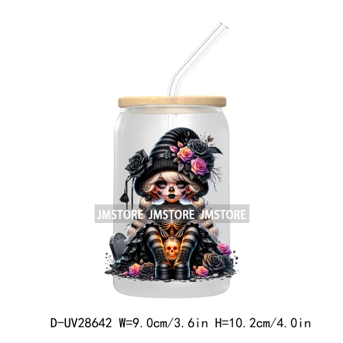 Nightmare Before Coffee Spooky Halloween Skeleton UV DTF Transfer Stickers Decals For Libbey Cold Cup Mug Tumbler Pumpkin Season