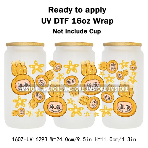 Laboo Cute Cartoon Monsters Soda Coquette UV DTF Stickers Ready To Transfer Cup Wrap Custom Labels For Libbey Can Glass Tumbler
