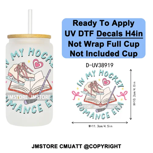 Fantasy Book Lover Gifts Positive Quotes UV DTF Decals Ready To Apply Waterproof Transfer Stickers For 16OZ Libbey Glass Can Cup