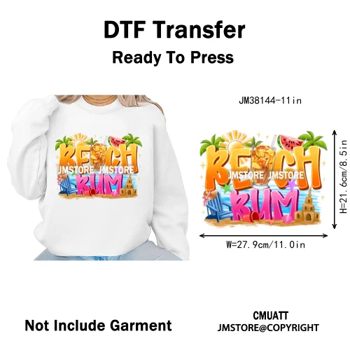 Funny Bruh We Out Teachers School Summer Drink Waves Camping Vibes Iron on DTF Heat Transfer Stickers Ready to Press for Clothes