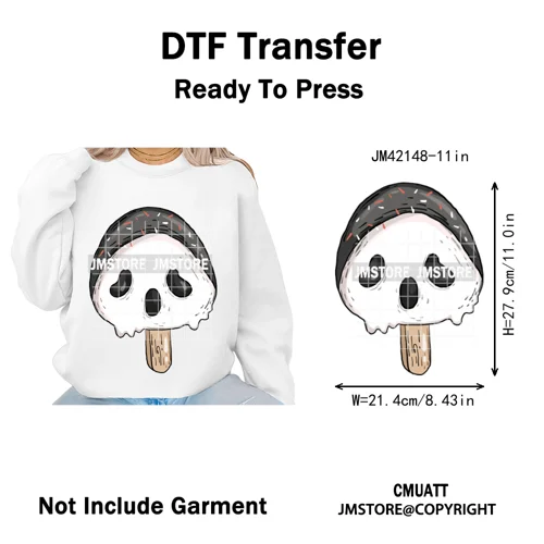 Sweet Christmas Popsicles Spooky Halloween Ice Cream Iron on DTF Washable Transfers Stickers Ready to Press for Clothing Bags