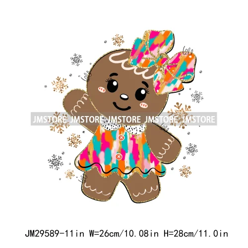 Colorful Faux Sequins Glitter Coquette Bow Christmas Girly Winter Deer Tree Candy Iron On DTF Heat Transfer Stickers For Hoodies