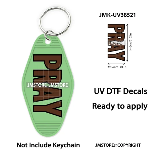 Christian Bible Jesus Faith Letters UV DTF Motel Keychain Decals Ready To Ship Custom Transfer Stickers Print For Hotel Keychain